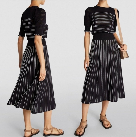 ME+EM Dresses & Skirts - ME+EM cotton stripe Elegant Black Striped maxi dress